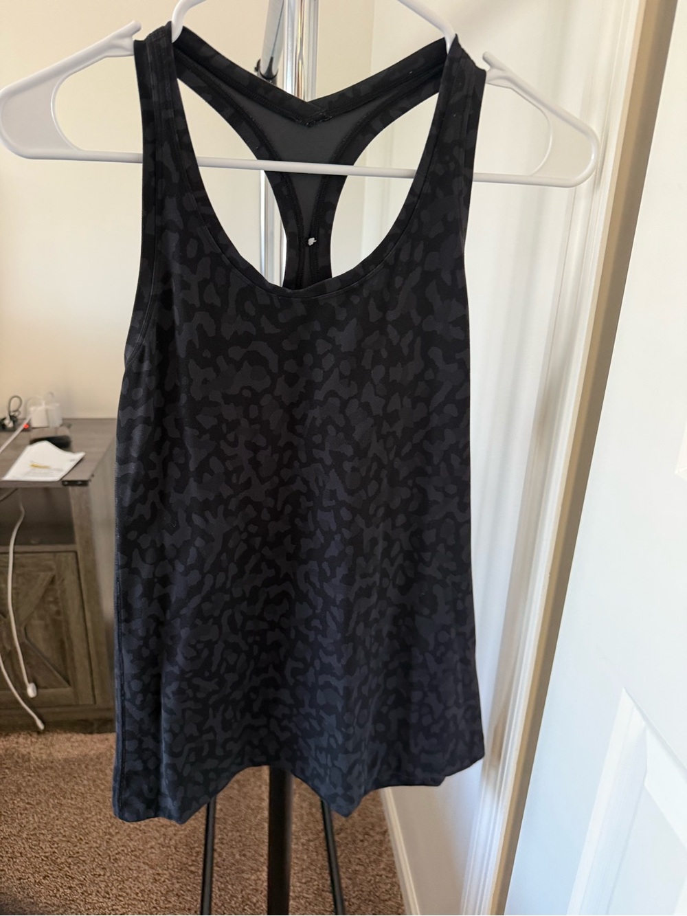 Lululemon Black Cheetah Racerback Tank Top